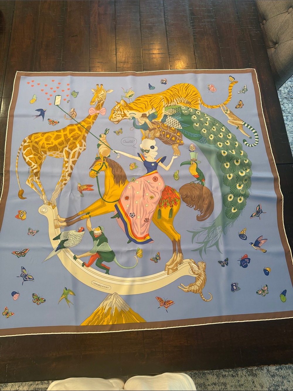 Hermès 90 cm Light Blue Silk Scarf
